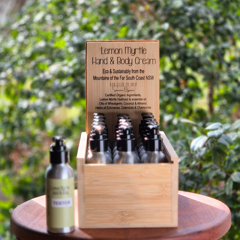 lemon Myrtle display box front blury