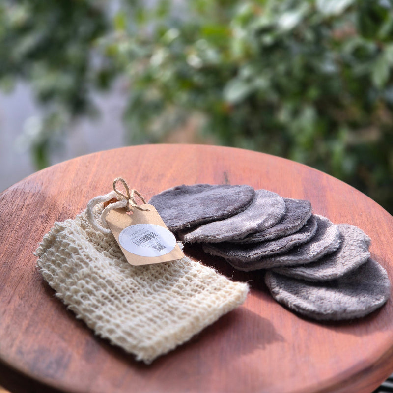 reusable face wipes layed out